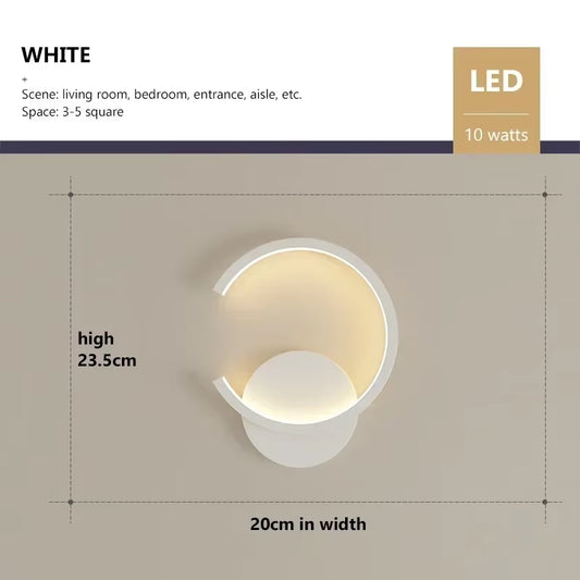 Nordic Style LED Wall Sconce Light in Black White Gold for Bedroom Living Room Corridor Interior Accent Lighting Fixture
