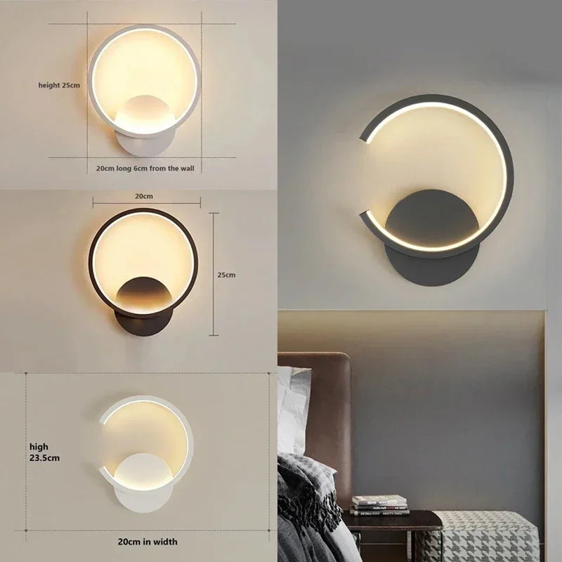 Nordic Style LED Wall Sconce Light in Black White Gold for Bedroom Living Room Corridor Interior Accent Lighting Fixture