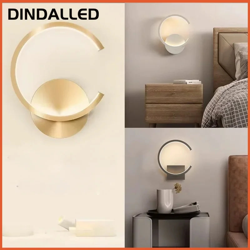 Nordic Style LED Wall Sconce Light in Black White Gold for Bedroom Living Room Corridor Interior Accent Lighting Fixture