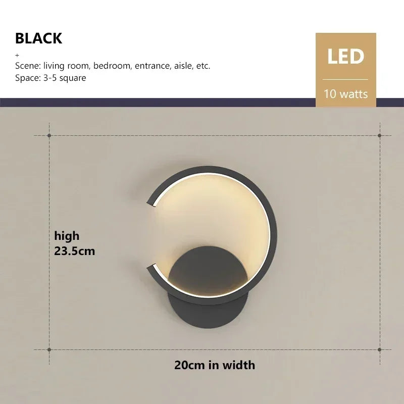 Nordic Style LED Wall Sconce Light in Black White Gold for Bedroom Living Room Corridor Interior Accent Lighting Fixture