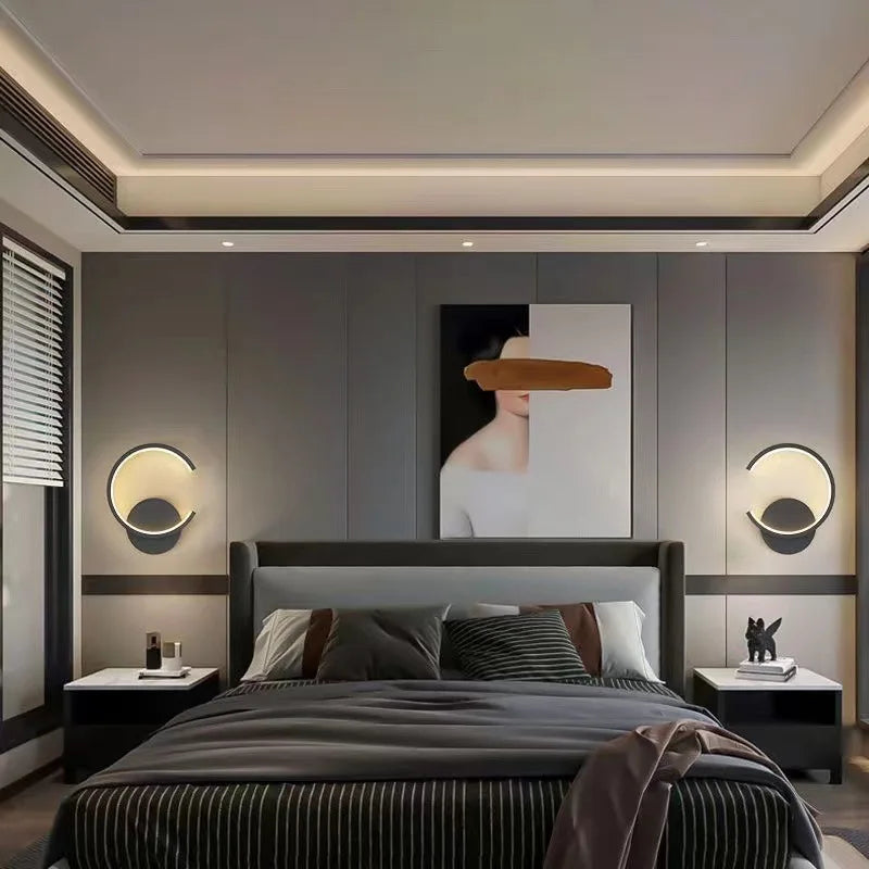 Nordic Style LED Wall Sconce Light in Black White Gold for Bedroom Living Room Corridor Interior Accent Lighting Fixture