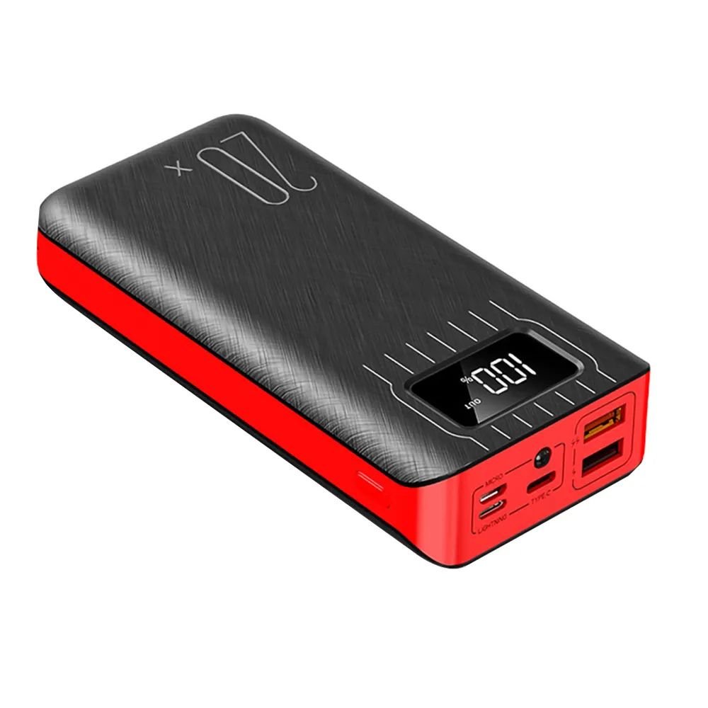 Batterie Externe 20 000 mAh avec Double Port USB et Lampe Torche LED – Power Bank Portable Haute Capacité