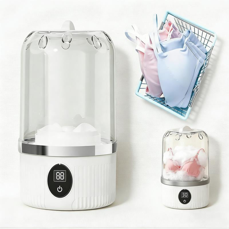 Convenient Large Capacity Mini Portable Washing Machine, Multi-Mode Washer for Underwear/Socks/Delicates, Wireless Rechargeable, Multiple Washing Cycles, No Plug-In Needed, Perfect for Apartments/Hotels/Travel