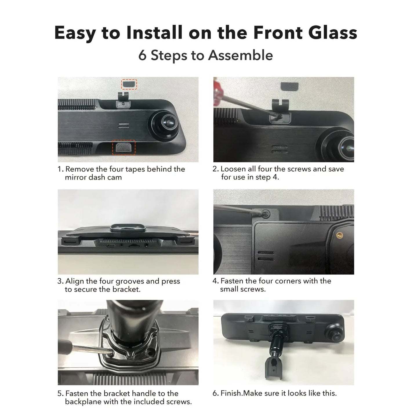 OEM Bracket for Mirror Dash Cam 12 Inch Mirror Dash Cam Mount Bracket Arm for Car DVR Instead of Strap