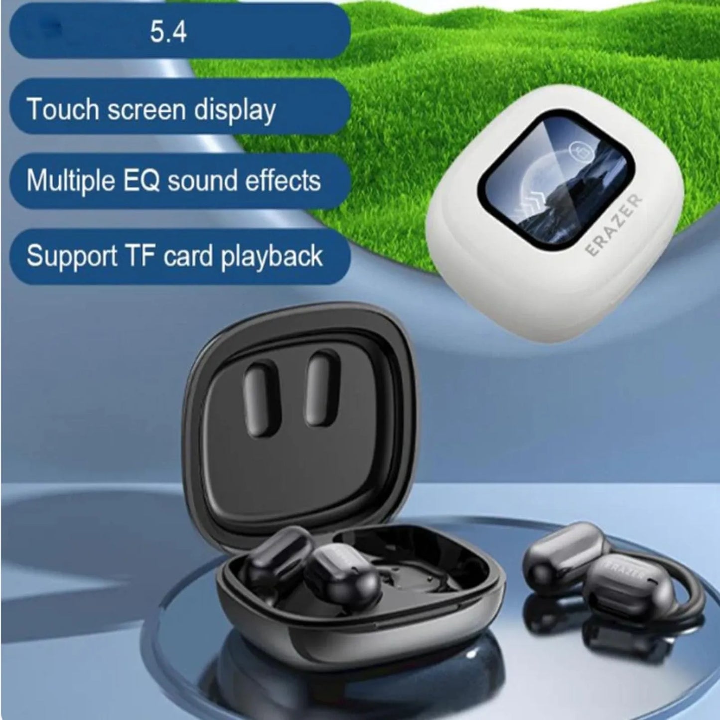 Over the Ear Earbuds XP2 Earbuds Wireless Open Ear Bluetooth Earphones Listen Touchs Screen Control with Led Display for Gift