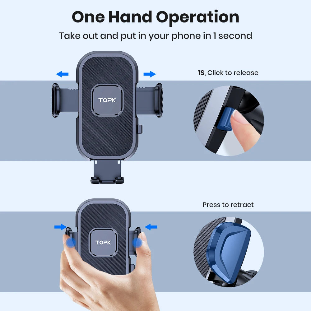 Car Phone Holder Air Vent Car Mount [Big Phone & Thick Cases] Hands Free Cell Phone Automobile Clamp Cradles for All Phones